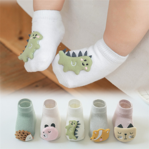 Mignon bébé garçon fille chaussettes enfants dinosaure/renard nouveau-né pas cher trucs anti-dérapant sokken pour 0-3 ans bebe infantile bambin chaussettes de sol ► Photo 1/6