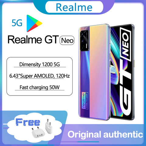 Realme – smartphone GT Neo 5G, téléphone portable d'origine, écran 6.43 pouces, Super AMOLED, 120Hz, MTK Deminsty 1200, Charge rapide 50W, 4500mAh, caméra 64mp, WIFI 6 NFC ► Photo 1/6