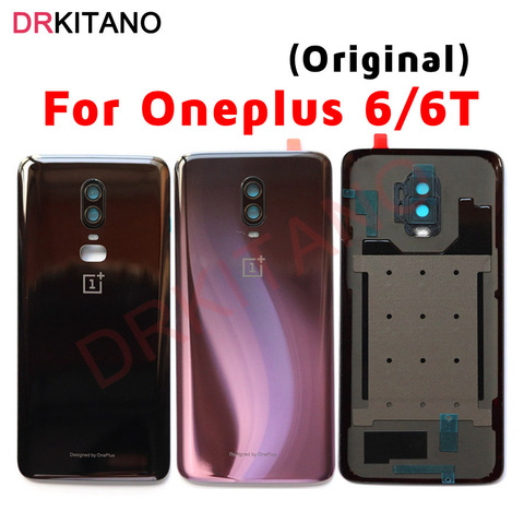 Coque arrière en verre pour Oneplus 6, 6T, couvercle de batterie, boîtier pour panneau arrière ► Photo 1/6