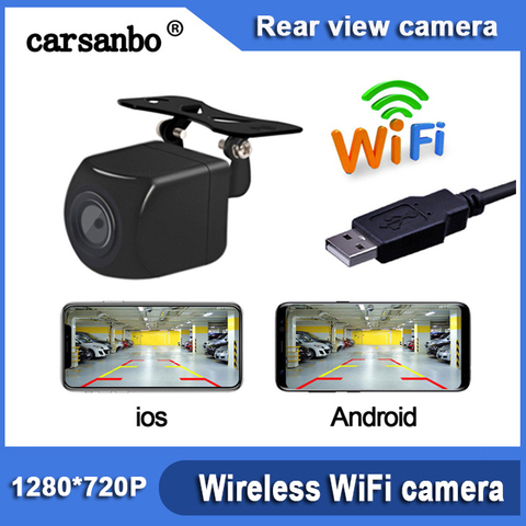 Caméra wifi voiture sans fil vue arrière de voiture caméra de recul caméra de vue de face USB alimentation 5V caméra de recul sans fil ► Photo 1/6