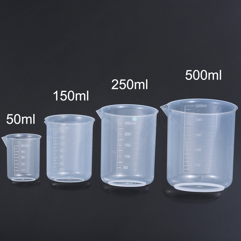 Tasse à mesurer en plastique 50/150/250/500ml, pour laboratoire, tasse graduée, fournitures de cuisson de cuisine, outil de mesure ► Photo 1/6