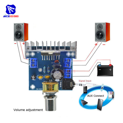 Diymore – Module d'amplificateur Audio numérique TDA7297, 9-15V, 2x15W, panneau à double canal avec potentiomètre, prise Audio 3.5mm ► Photo 1/6
