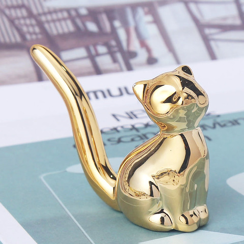 Accessoires de décoration en céramique pour la maison, en forme d'éléphant, lapin, chat, chien, flamant rose, Figurine, cerf, ornement de noël, cadeau ► Photo 1/6