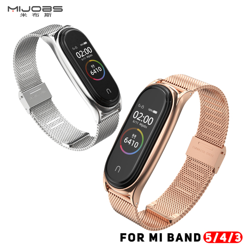 Bracelet pour Mi bande 5 4 Bracelet Compatib acier inoxydable métal sans vis pour Mi bande 3 sangle bracelet pour XiaoMi bande 4 Correa ► Photo 1/6