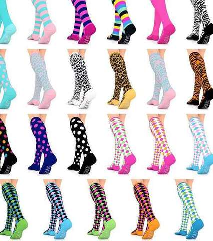 Chaussettes de Compression pour hommes et femmes, 50 Styles, idéales pour le sport, Anti-Fatigue, soulagement de la douleur, hauteur du genou ► Photo 1/6