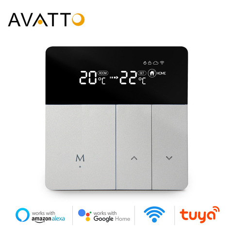 AVATTO – Thermostat WiFi intelligent, contrôleur de température 100-240 V, télécommande avec application Tuya, fonctionne avec Alexa Google Home Yandex Alice ► Photo 1/6