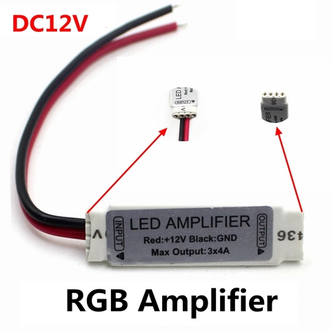 Mini amplificateur répéteur Portable pour bande LED RGB, DC12V, 3 x 4A, 144W, SMD 5050/2835/3528/5730/5630/3014 ► Photo 1/6