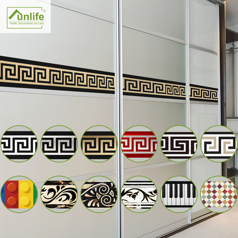 Funlife 10*200cm conception originale motif géométrique bricolage amovible étanche lumineux PVC frontière murale autocollants pour décors de la maison ► Photo 1/6