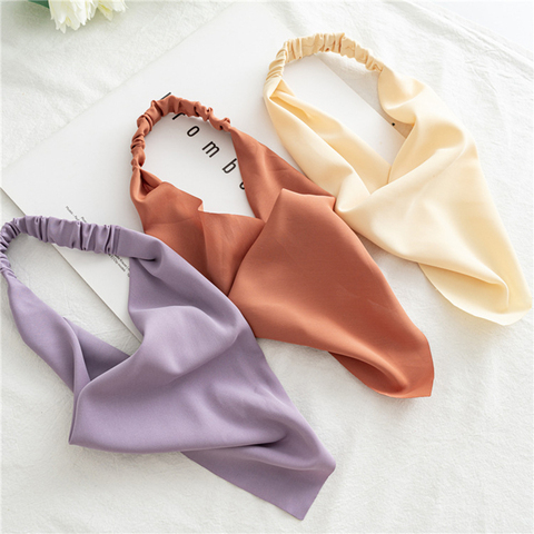 Doux chouchous cheveux corde élastique bandeau solide bandeau Triangle cheveux écharpe bricolage Turban Bandana bandeau cheveux accessoires ► Photo 1/6