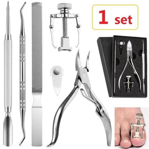 2/6 pièces ensemble Kit de dissolvant de cuticules coupe-ongles pour cuticules incarnées ongles pédicure & manucure correcteur fixateur outil de soin des pieds ► Photo 1/6