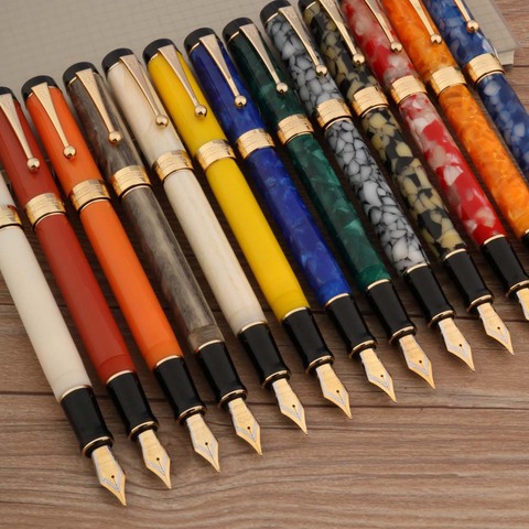 Jinhao-stylo fontaine Tofu 100 en acrylique, spinning rétro, papeterie élégante avec signature ► Photo 1/6