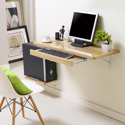 Ordinateur de bureau simple peu encombrant bureau sûr et stable ménage table pliante murale forte charge créative note ► Photo 1/5