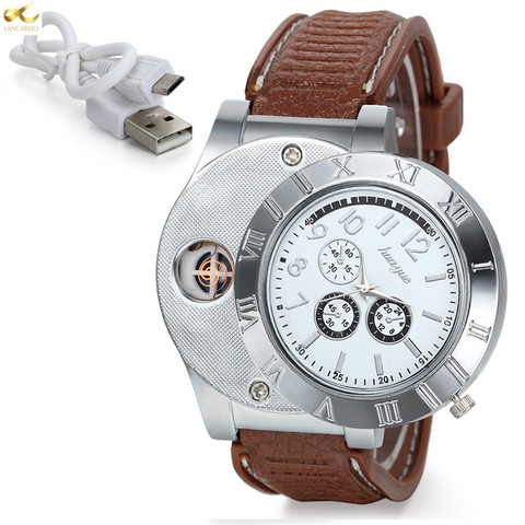 Lancardo hommes montres haut de gamme de luxe mâle décontracté hommes d'affaires Quartz-montre mâle horloge homme montre avec briquet électronique ► Photo 1/1