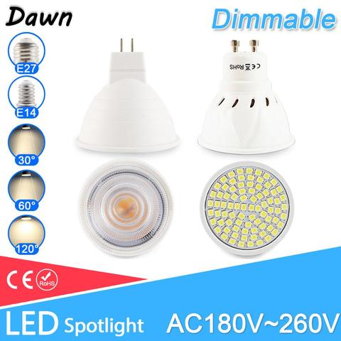 Lampe à Led réglable MR16 E27 GU10 E14 MR11 LED projecteur 6W 7W 8W 220V AC12V Spot LED ampoule lumière Lampada Bombillas blanc chaud froid ► Photo 1/6