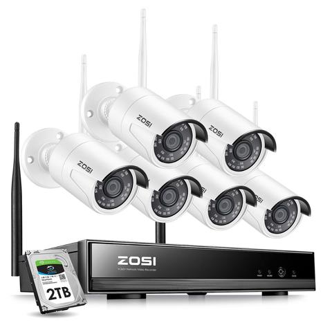 ZOSI – système de caméra de sécurité sans fil, 8 canaux, H265 + Wifi, NVR, 1080 mp, 2 ou 6 pièces, IR, étanche, CCTV, pour l'extérieur ► Photo 1/6