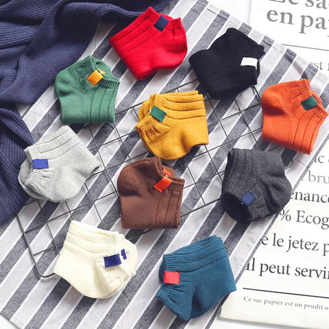 Chaussettes pour femmes, 10 paires, chaussettes printemps-été, classiques, en coton, à rayures, douces, collège, pour amoureux de la mode, pour filles ► Photo 1/6