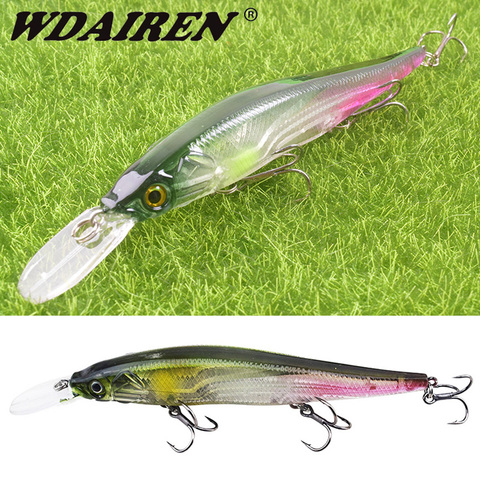 WDAIREN – leurre méné rigide coulant ou coulant, appât artificiel de type Wobbler idéal pour la pêche au bar ou au brochet, profondeur de 0 à 3m, 135mm, 15.5g ► Photo 1/6