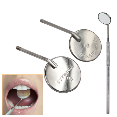 1 pièce/5 pièces miroir de bouche dentaire avec poignée en acier inoxydable réflecteur Oral Extension de cils outils d'application 2 tailles ► Photo 1/6