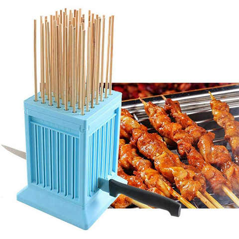 Brochette de viande fabricant porter viande chaîne Machine 49 trous BBQ viande brochette outils tofu brochette Machine gril Barbecue cuisine accessoires ► Photo 1/6