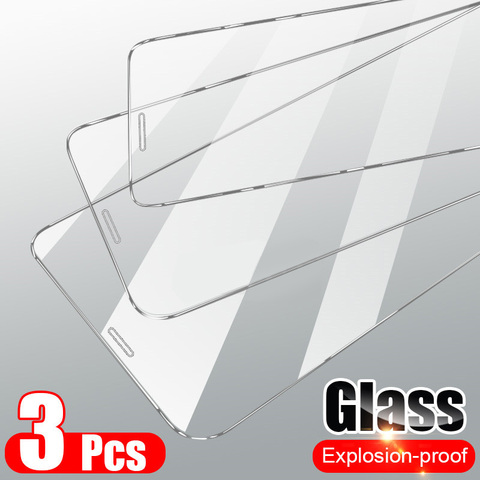 Protecteur d'écran pour iPhone, 3 pièces, en verre trempé pour modèles 7 8 6 6s Plus 5 5s SE X XS Max XR 11 Pro Max ► Photo 1/6