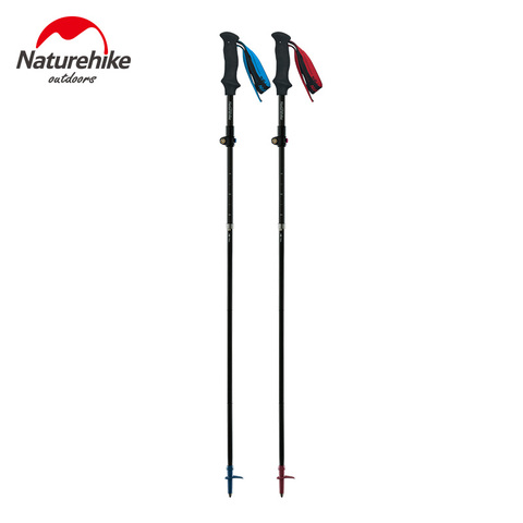 Naturehike – bâtons de Trekking pliables et réglables en Fiber de carbone, bâtons de randonnée ultralégers à 5 sections, NH18D010-Z ► Photo 1/6