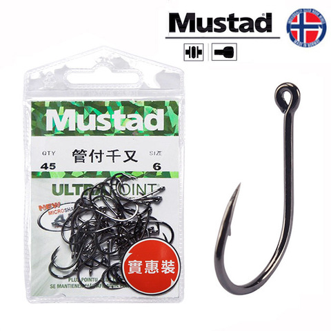 Mustad – hameçon de pêche robuste, en acier à haute teneur en carbone, barbelé avec anneau ► Photo 1/5