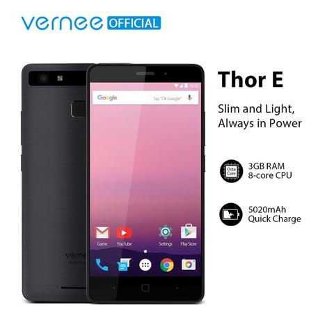 Vernee Thor E 5020mAh grande batterie Charge rapide téléphone portable 4G LTE double SIM 5MP + 13MP Smartphone ► Photo 1/6