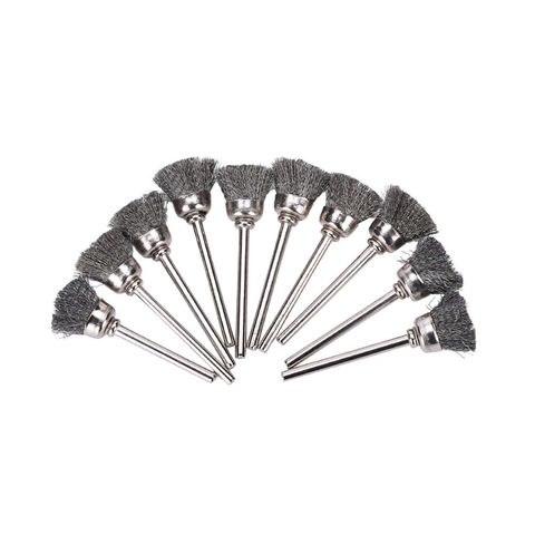 ZLinKJ 10 pièces 16mm acier inoxydable fil tasse brosses roue nettoyage brosse outil ► Photo 1/6