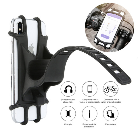 Vélo support pour téléphone Silicone réglable bouton de traction Anti-choc support pour téléphone support de montage fourche pour vélo support pour téléphone téléphone ► Photo 1/6