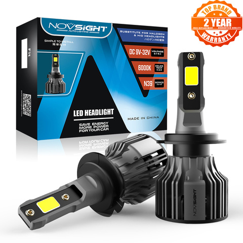 NOVSIGHT Led H7 H1 H3 H4 H11 H8 H9 9005 9006 9012 9004 9007 72W 10000LM 6000K D'ampoules de Phare de Voiture de Phare Automatique de Voiture Accessoires ► Photo 1/6