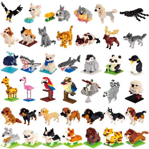 Wisehawk diamant Mini blocs de construction animaux jouets sac briques chien chat orignal Panda lapin série pour enfants cadeaux B32-D15 ► Photo 1/6