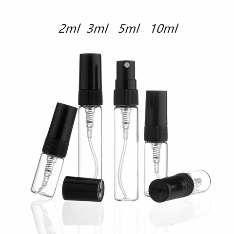 50 pcs/lot 2ml 3ml 5ml 10ml parfum verre vaporisateur bouteille rechargeable vide échantillon bouteilles flacons de Test en verre mince ► Photo 1/6