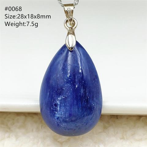 Naturel bleu Kyanite pierre collier pendentif oeil de chat clair goutte d'eau femmes hommes amour cadeau mode collier AAAAA ► Photo 1/6