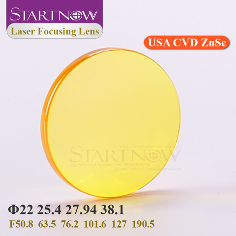 Startnow USA ZnSe CVD Laser objectif de mise au point 22 25mm 25.4 27.94 38.1 FL190.5 50.8 63.5 pour CO2 Laser haute puissance Machine de découpe mixte ► Photo 1/6