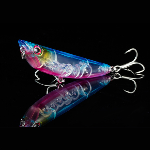 Leurre flottant pour la pêche, Jerkbait, appât artificiel de type poisson nageur, appât de type chien ou promenade, au bar, 80mm, 9g ► Photo 1/6