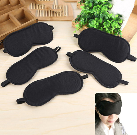 Masque pour les yeux noir, bandeau Portable, masque de sommeil, protection oculaire, sommeil rapide, Patch d'ombre, femmes, hommes, doux ► Photo 1/6