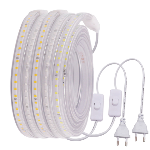 LED Bande Lumière 220V Flexible LED Ruban SMD2835 120 LED LED Étanche LED RUBAN Avec l'ue Prise Pour la Décoration De la maison ► Photo 1/6