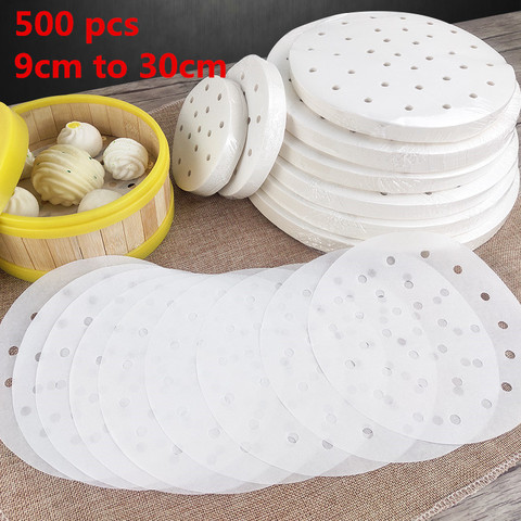 Doublures en papier parchemin rond blanc, 500 pièces, papier de cuisson antiadhésif pour four électronique BBQ grille cire papier pour Hamburger galette ► Photo 1/6