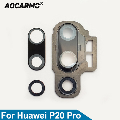 Aocarmo – lentille de caméra arrière pour Huawei P20 Pro, verre avec cadre et couvercle, autocollant adhésif, pièce de rechange ► Photo 1/6