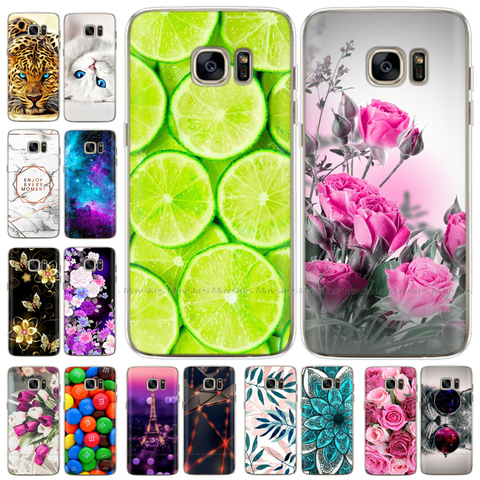 Étui en Silicone de bande dessinée pour Samsung Galaxy S7 étuis couverture fleur souple étui de téléphone pour Samsung S7 edge G930F G930FD G930W8 Funda ► Photo 1/6