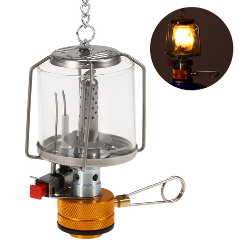 Mini lampe à gaz en plein air Camping lanterne tente lampe torche suspension lampe en verre Mini Camping Portable gaz lumière Camping équipement ► Photo 1/6