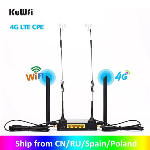 KuWFi Routeur 300Mbps Routeur Industriel CAT4 4G CPE Extender Routeur Fort Signal Wifi Suport 32Wifi utilisateurs Avec Fente Pour Carte Sim ► Photo 1/6