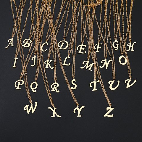 DOTIFI pour les femmes A-Z Alphabet lettre pendentif colliers personnalisation acier inoxydable collier Glamour bijoux T171-T172 ► Photo 1/6