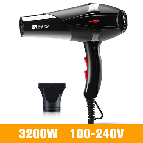 Sèche-cheveux professionnel pour la coiffure Salon de coiffure outils forte puissance sèche-cheveux sèche-cheveux ventilateur 3200W/1400W 100-240V D38 ► Photo 1/6