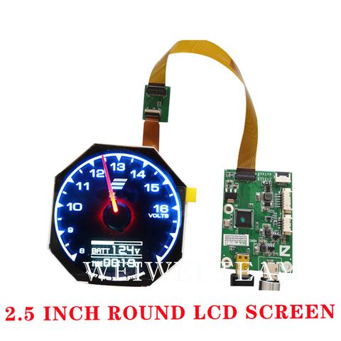 2.5 pouces 480*480 rond LCD cercle écran IPS TFT Lcd MIPI pilote conseil rondeur circulaire affichage 400 lentes luminosité ► Photo 1/6