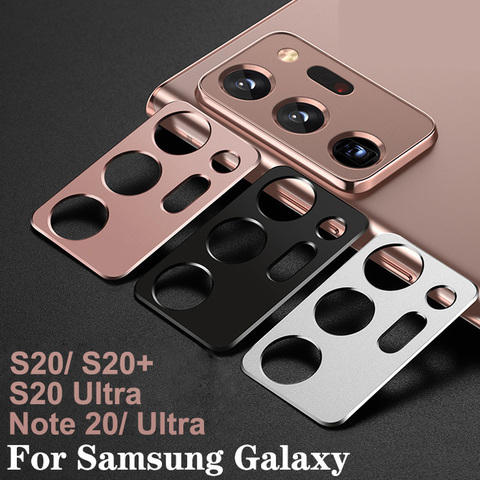 Protecteur d'objectif de caméra arrière pour Samsung Galaxy Note 20 S20 Ultra S20 + étui de Protection d'objectif en métal ► Photo 1/6
