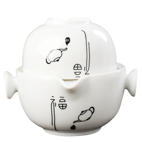 Service à thé en céramique comprend 1 Pot 1 tasse, gaiwan élégant et facile de haute qualité, belle bouilloire à théière facile, livraison gratuite ► Photo 1/6