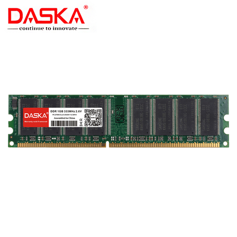 DASKA 1GB DDR PC 2700 3200 u DDR 1 333MHZ 400 MHZ 333 400 MHZ ordinateur de bureau mémoire Module ordinateur de bureau DDR1 utilisé RAM ► Photo 1/6