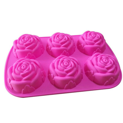 Moule à savon en Silicone, Rose, 2/6Cavty, 7cm, grand moule de banque, fabrication de savon fait main, Cube de glace, chocolat, gâteau ► Photo 1/6