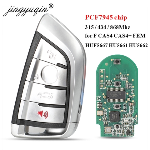 Jingyuqin – clé télécommande intelligente sans clé, pour BMW série 3 5 7 F FEM/CAS4/CAS4 + HUF5663 HU5661 HU5662 315/433/868Mhz PCF7945P ► Photo 1/5